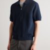 Gustav 600160 Textured Organic Cotton Zip-Up Polo Shirt - FR