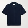 Gustav 600160 Textured Organic Cotton Zip-Up Polo Shirt