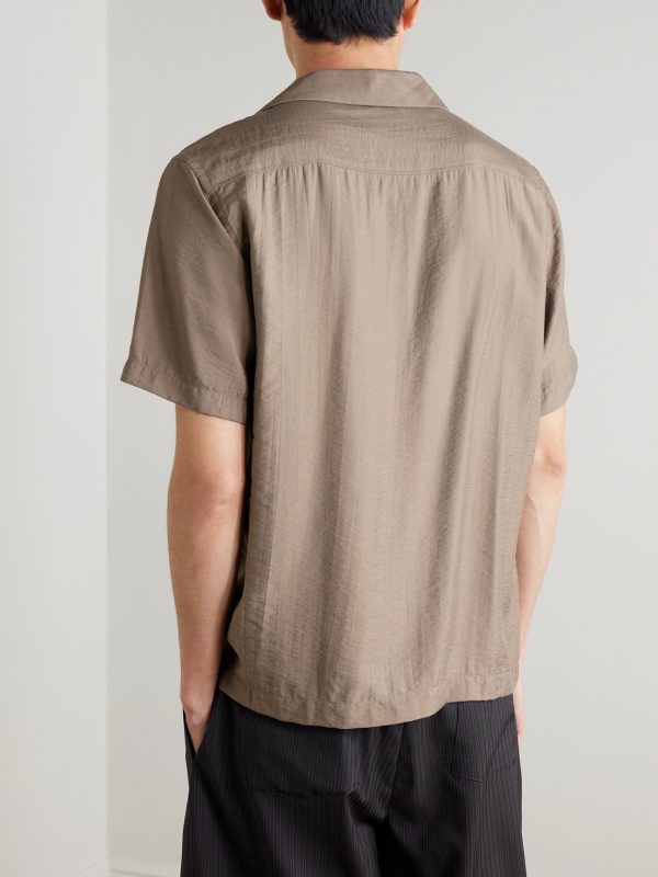 Hank 5971 Camp-Collar Modal-Blend Seersucker Shirt - BK Hank 5971 Camp-Collar Modal-Blend Seersucker Shirt - BK