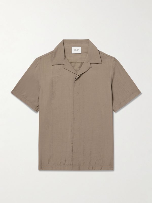 Hank 5971 Camp-Collar Modal-Blend Seersucker Shirt Hank 5971 Camp-Collar Modal-Blend Seersucker Shirt