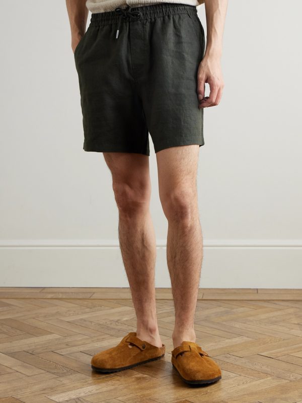 Gregor 1454 Straight-Leg Linen Drawstring Shorts - FR Gregor 1454 Straight-Leg Linen Drawstring Shorts - FR