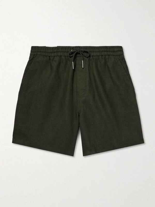Gregor 1454 Straight-Leg Linen Drawstring Shorts Gregor 1454 Straight-Leg Linen Drawstring Shorts