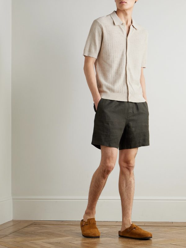 Gregor 1454 Straight-Leg Linen Drawstring Shorts - OU Gregor 1454 Straight-Leg Linen Drawstring Shorts - OU