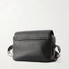 Port Small Satchel 90023 Full-Grain Leather Messenger Bag - BK Port Small Satchel 90023 Full-Grain Leather Messenger Bag - BK