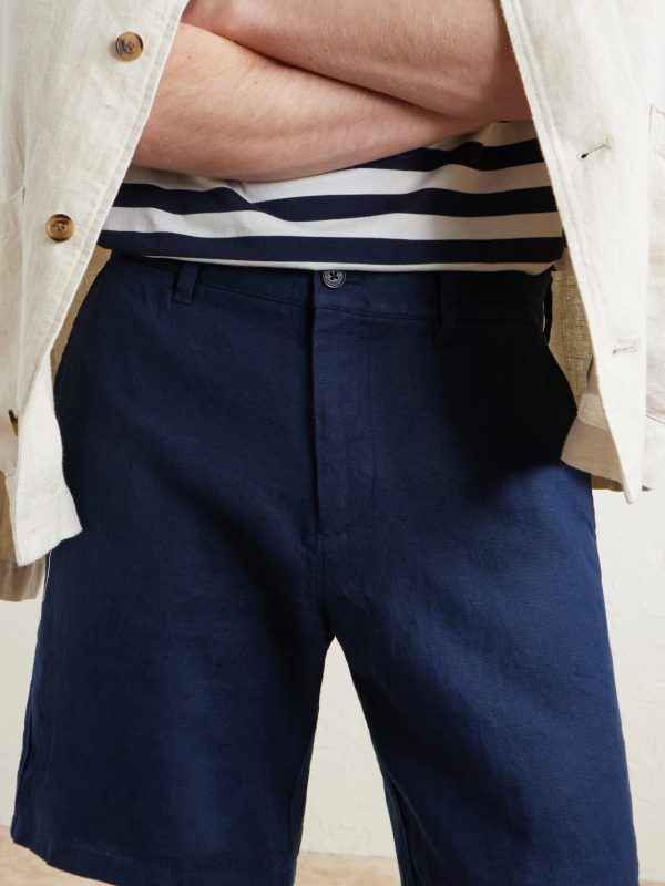 Aden 1454 Straight-Leg Linen Shorts - CU Aden 1454 Straight-Leg Linen Shorts - CU