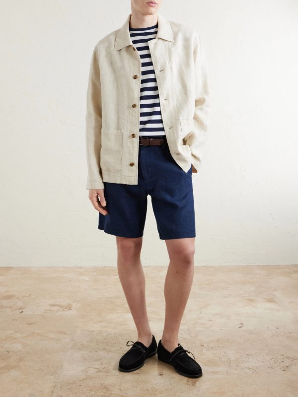 Aden 1454 Straight-Leg Linen Shorts - OU Aden 1454 Straight-Leg Linen Shorts - OU