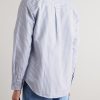 Colby 5910 Button-Down Collar Striped Organic Cotton Oxford Shirt - BK