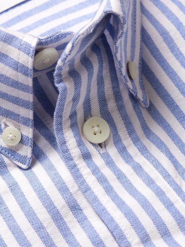 Colby 5910 Button-Down Collar Striped Organic Cotton Oxford Shirt - CU