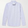 Colby 5910 Button-Down Collar Striped Organic Cotton Oxford Shirt