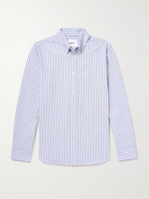 Colby 5910 Button-Down Collar Striped Organic Cotton Oxford Shirt