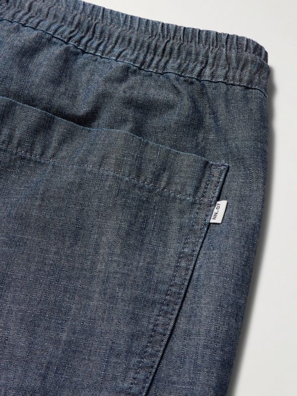 Gregor 10056 Straight-Leg Cotton-Chambray Drawstring Shorts - CU Gregor 10056 Straight-Leg Cotton-Chambray Drawstring Shorts - CU