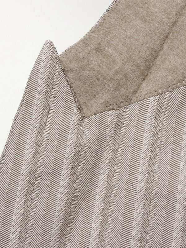 Jordin 10058 Double-Breasted Striped Cotton-Blend Herringbone Suit Jacket - E1 Jordin 10058 Double-Breasted Striped Cotton-Blend Herringbone Suit Jacket - E1