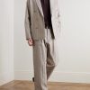 Jordin 10058 Double-Breasted Striped Cotton-Blend Herringbone Suit Jacket - OU Jordin 10058 Double-Breasted Striped Cotton-Blend Herringbone Suit Jacket - OU