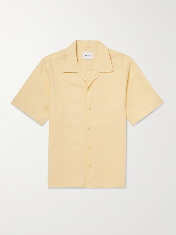 Julio 5708 Camp-Collar Linen Shirt Julio 5708 Camp-Collar Linen Shirt