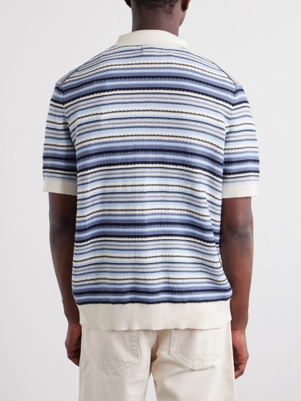 Nolan Striped Organic Cotton Polo Shirt - BK Nolan Striped Organic Cotton Polo Shirt - BK