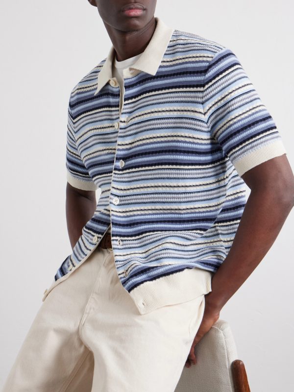 Nolan Striped Organic Cotton Polo Shirt - CU Nolan Striped Organic Cotton Polo Shirt - CU