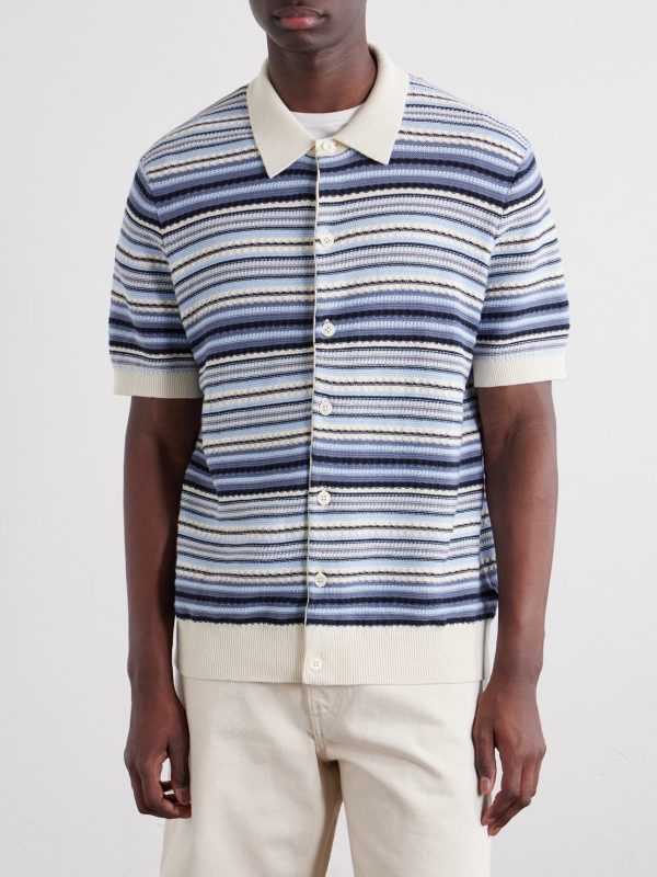 Nolan Striped Organic Cotton Polo Shirt - FR Nolan Striped Organic Cotton Polo Shirt - FR