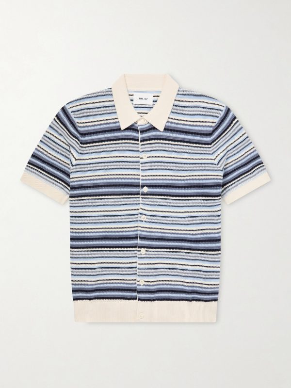 Nolan Striped Organic Cotton Polo Shirt Nolan Striped Organic Cotton Polo Shirt