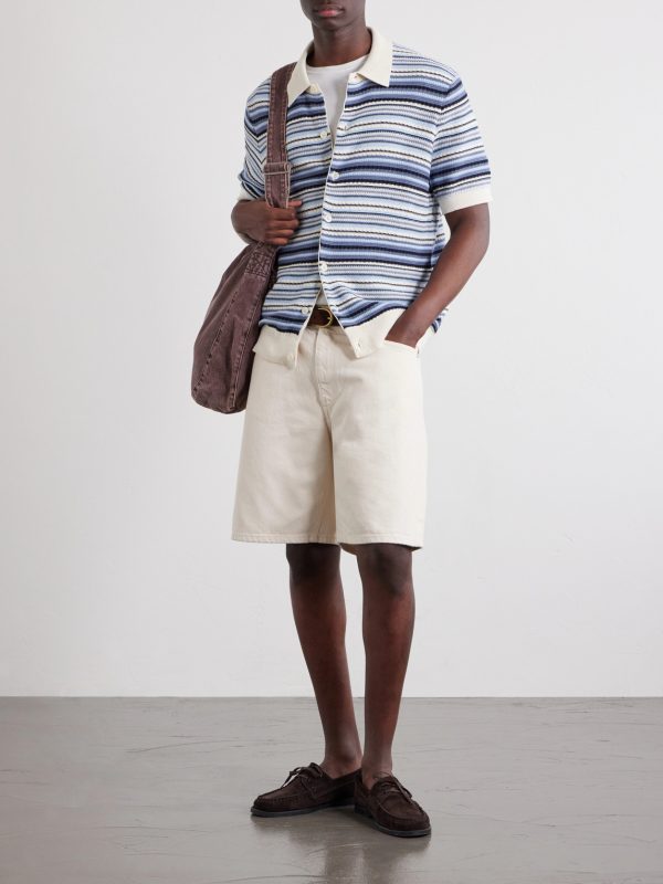Nolan Striped Organic Cotton Polo Shirt - OU Nolan Striped Organic Cotton Polo Shirt - OU