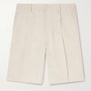 Kay 1454 Straight-Leg Pleated Linen Shorts Kay 1454 Straight-Leg Pleated Linen Shorts