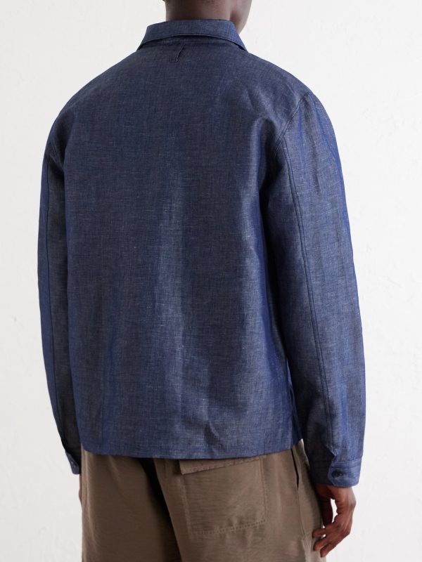 Rob Cotton And Linen-Blend Chambray Shirt - BK Rob Cotton And Linen-Blend Chambray Shirt - BK
