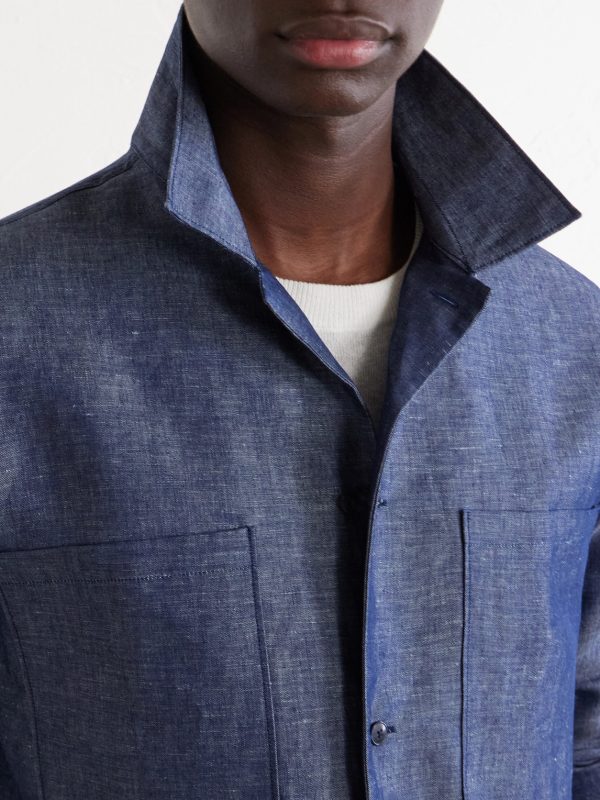 Rob Cotton And Linen-Blend Chambray Shirt - CU Rob Cotton And Linen-Blend Chambray Shirt - CU