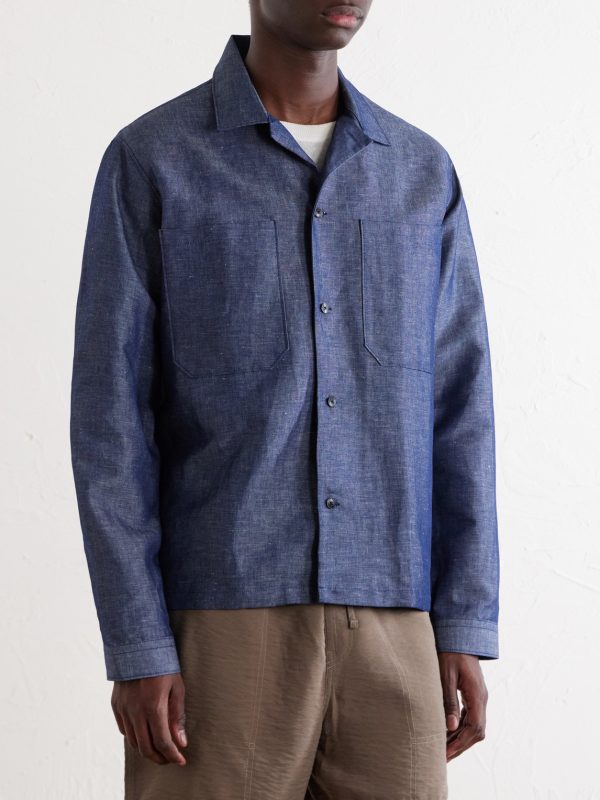 Rob Cotton And Linen-Blend Chambray Shirt - FR Rob Cotton And Linen-Blend Chambray Shirt - FR