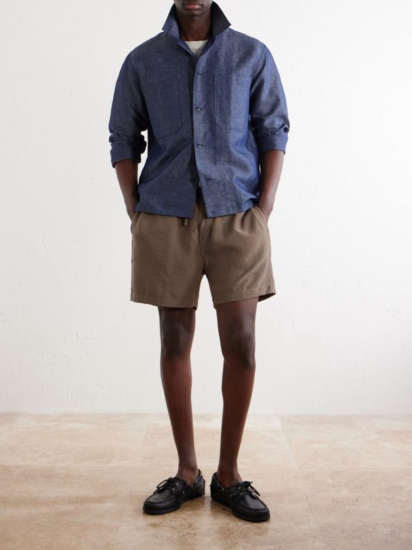 Rob Cotton And Linen-Blend Chambray Shirt - OU Rob Cotton And Linen-Blend Chambray Shirt - OU