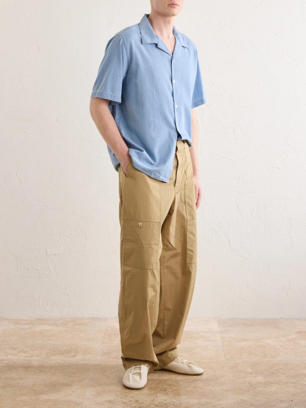 Julio SS 5765 Camp-Collar Cotton Chambray Shirt - OU Julio SS 5765 Camp-Collar Cotton Chambray Shirt - OU