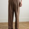 Kay 1454 Straight-Leg Pleated Linen Trousers - FR