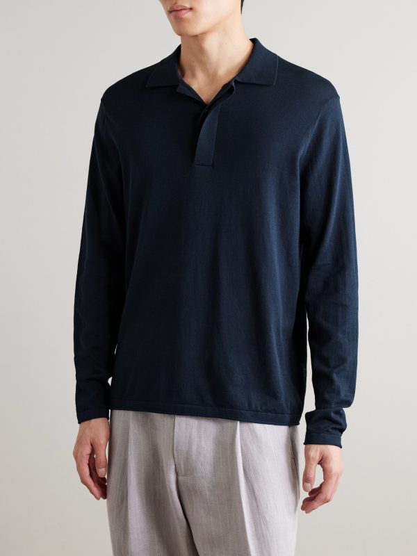 Sammy 60047 Cotton and Silk-Blend Polo Shirt - FR Sammy 60047 Cotton and Silk-Blend Polo Shirt - FR
