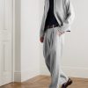 Kay 1455 Straight-Leg Pleated Pinstriped Linen Trousers - OU Kay 1455 Straight-Leg Pleated Pinstriped Linen Trousers - OU