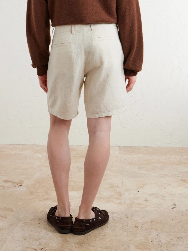 Aden 1454 Straight-Leg Linen Shorts - BK Aden 1454 Straight-Leg Linen Shorts - BK