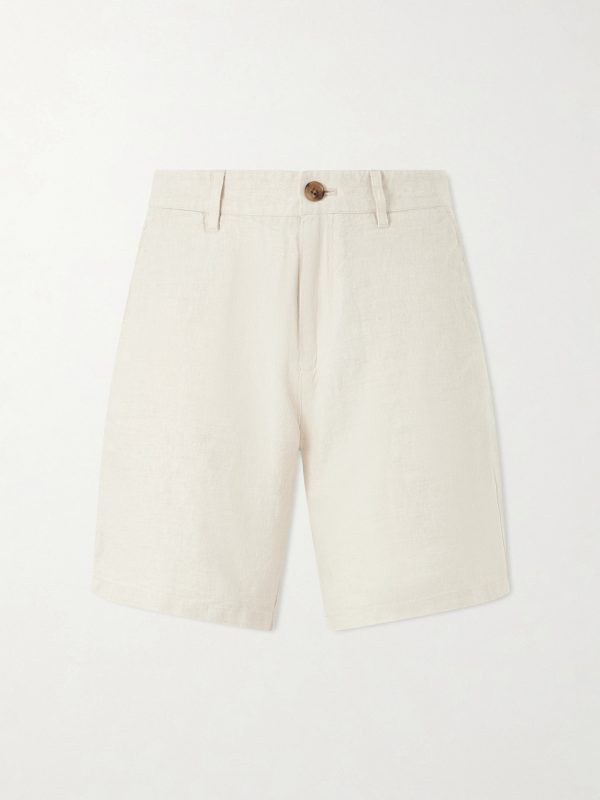 Aden 1454 Straight-Leg Linen Shorts Aden 1454 Straight-Leg Linen Shorts