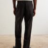 Kay 10037 Straight-Leg Pleated Woven Trousers - BK