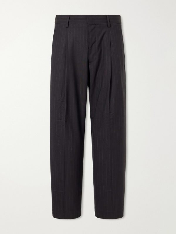 Kay 10037 Straight-Leg Pleated Woven Trousers