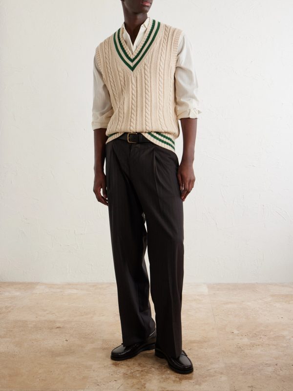 Kay 10037 Straight-Leg Pleated Woven Trousers - OU