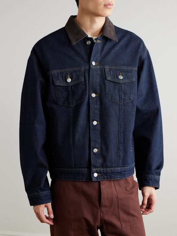Roy 1882 Corduroy-Trimmed Organic Denim Jacket - FR Roy 1882 Corduroy-Trimmed Organic Denim Jacket - FR