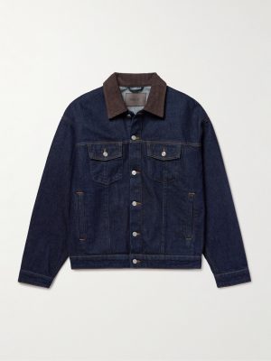Roy 1882 Corduroy-Trimmed Organic Denim Jacket