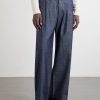 Kay 10056 Straight-Leg Pleated Organic Cotton-Chambray Trousers - FR Kay 10056 Straight-Leg Pleated Organic Cotton-Chambray Trousers - FR