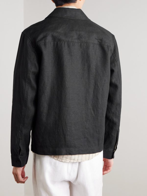 Alban 1454 Linen Blouson Jacket - BK Alban 1454 Linen Blouson Jacket - BK