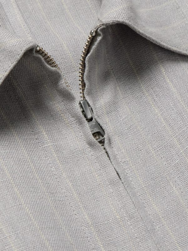 Petrus 1455 Oversized Pinstriped Linen Blouson Jacket - CU Petrus 1455 Oversized Pinstriped Linen Blouson Jacket - CU