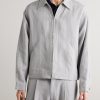 Petrus 1455 Oversized Pinstriped Linen Blouson Jacket - FR Petrus 1455 Oversized Pinstriped Linen Blouson Jacket - FR