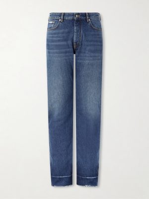 Straight-Leg Fringed Jeans Straight-Leg Fringed Jeans