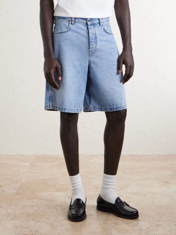 Straight-Leg Denim Shorts - FR Straight-Leg Denim Shorts - FR
