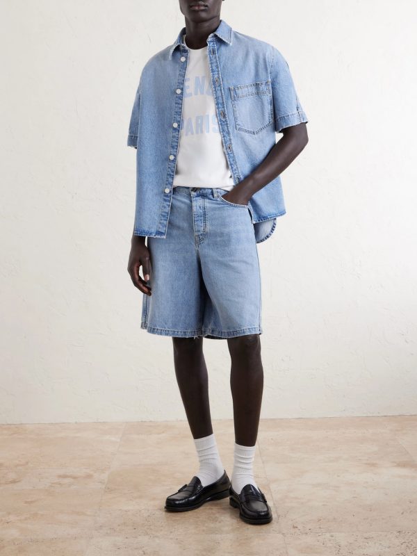 Straight-Leg Denim Shorts - OU Straight-Leg Denim Shorts - OU