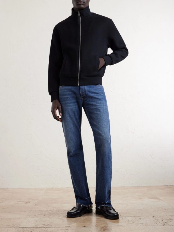 Cotton-Blend Zip-Up Sweatshirt - OU