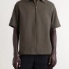 Recycled Woven Zip-Up Shirt - FR