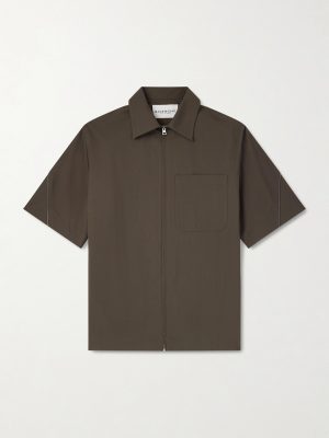 Recycled Woven Zip-Up Shirt Recycled Woven Zip-Up Shirt