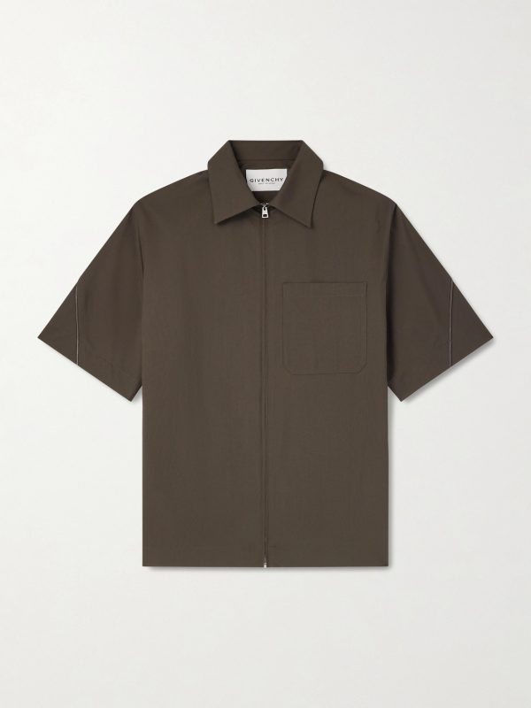 Recycled Woven Zip-Up Shirt